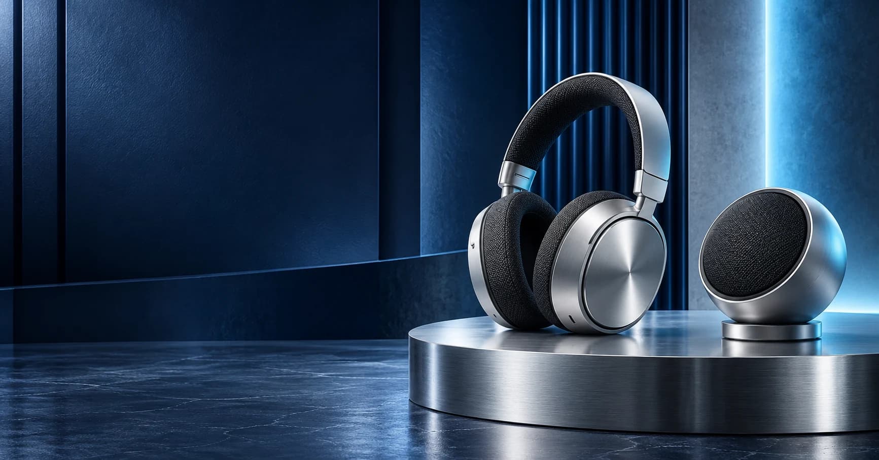 Complete Aura Audio products in a wide creative awaiting client approval